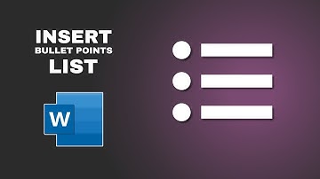 How to Insert a Bullet Point List in Microsoft Word