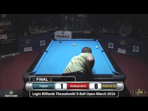 Login Billiards Thessaloniki 9-Ball Open Tournament March 2016 - Final - Alexandris vs. Feijen