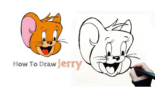 How To Draw Jerry easy تعليم الرسم رسم جيري من كارتون توم و جيري رسم سهل بالخطوات المبسطة للمبتدئين