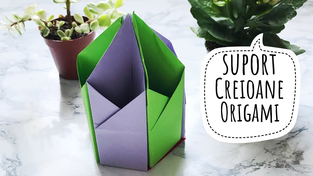 Suport Creioane Origami Simplu de Facut