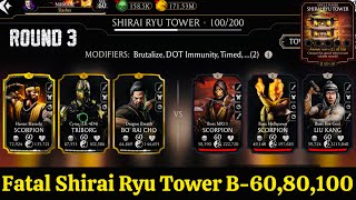 Fatal Shirai Ryu Tower Boss Battle 100 & 60,80 Fight + Reward MK Mobile
