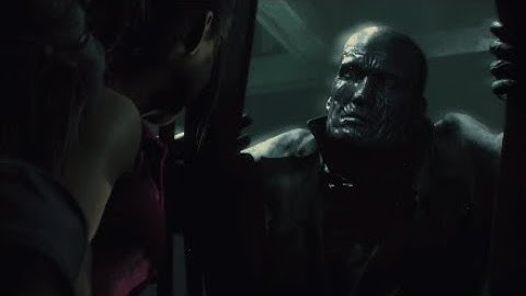 RESIDENT EVIL 2 - William Birkin Saves Claire Redfield & Sherry From Mr X (Tyrant)