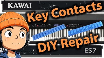 Kawai ES7 Keyboard Repair - Replace Key Contacts ES7 (ES8) (DIY Keyboard Repair Keybed Contacts)