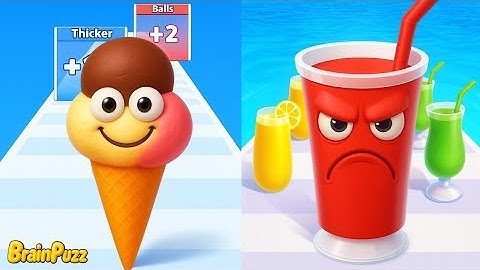 Ice Cream Rush vs Juice Run | Satisfying ASMR Gameplay | Relaxing Mobile Game | Android iOS Gameplay