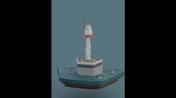 Cadiaan  Rocket  Launch  Low Poly  Learning through CG Cookie
