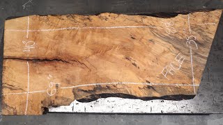 Flattening & Sanding a Twisted Live Edge Slab with a Wide Belt Sander