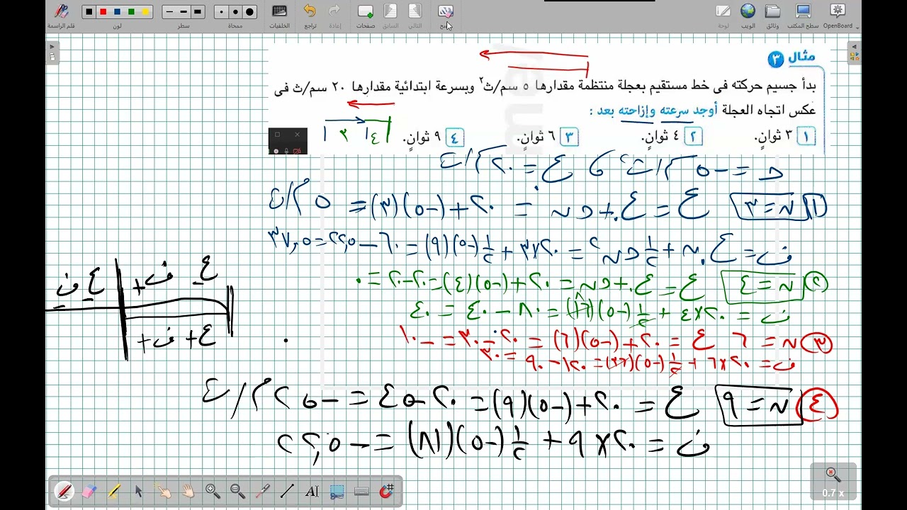 الحركة منتظمة التغير  2ث  2