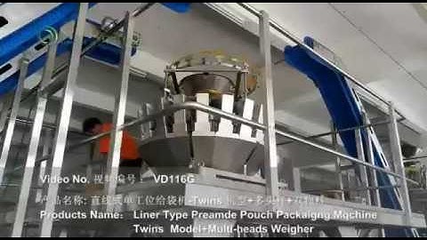 VD116G Linear Type Premade Pouch Packaging Machine + Twins Model+Multi head Weigher