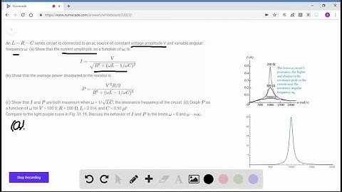 An L-R-C series circuit is connected to an ac source of constant voltage amplitude V and variable a…