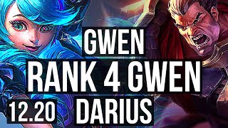 GWEN vs DARIUS (TOP) | 13/1/9, Rank 4 Gwen, Legendary | TR Grandmaster | 12.20