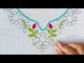 Hand Embroidery Neck Design #53,Neckline Embroidery ,ভয়েল কাপড়ের থ্রিপিসে নতুন ফুলকারি গলার ডিজাইন
