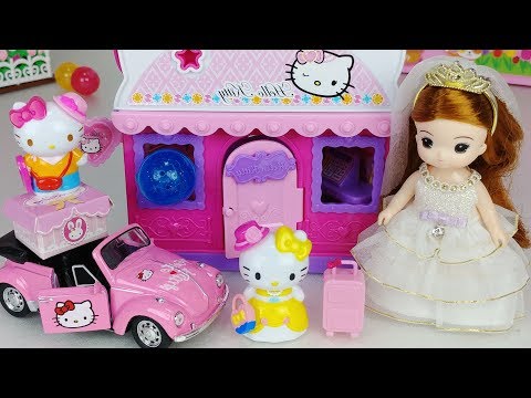 Hello Kitty house and baby doll Surprise Egg Car toys shop Play 헬로키티 하우스 아기인형 서프라이즈 에그 가게 장난감 - 토이몽