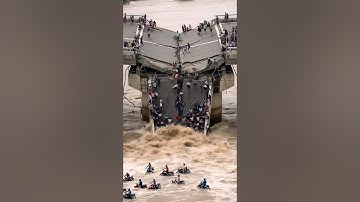 Shocking News! Bridge Collapses Due to Flooding. #viral #shorts