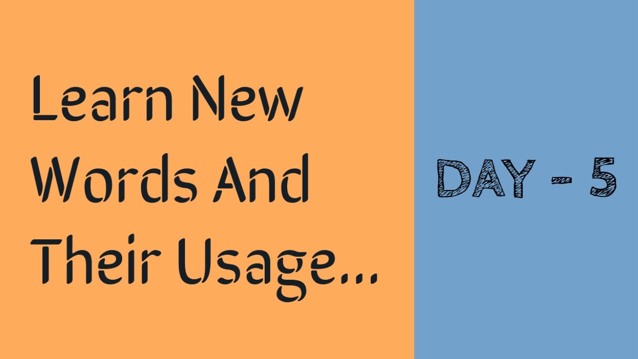 Word Meaning | English Words - Day 5 | Words And Usage - YouTube