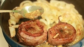 Рецепт жареных медальонов из говядины с соусом Рецепт жареных медальонов из говядины с соусом