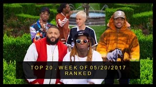 My 9th ranking of current Top 20 hits on Billboard Hot 100 (week of 05/20/2017)