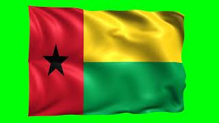 Green screen Footage | Guinea Bissau Waving Flag Green Screen Animation | Royalty-Free screenshot 1