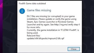 FiveM how to Fix Game files missing V.2