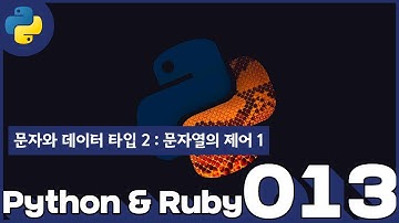 13 Python & Ruby   문자와 데이터 형 2  문자열의 제어 1