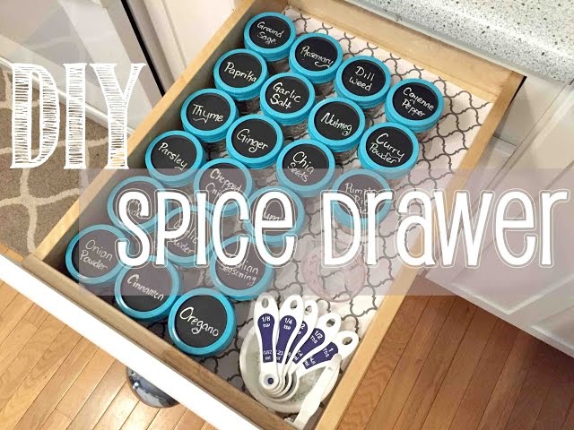 Spice Drawer Organization with Mini Jelly Jars - The Borrowed AbodeThe  Borrowed Abode