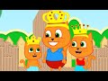 Cats Family in English - Royal Castle Made of Cardboard Cartoon for Kids