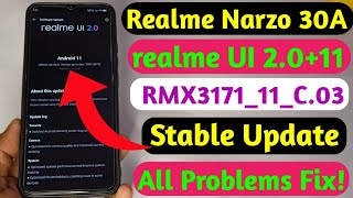 Realme Narzo 30A C.03 Stable Software update//Realme Narzo 30A Stable Update Rollout// Full review