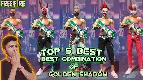 TOP 5 COMBINATION OF GOLDEN SHADOW, 😍#top5#top5freefirebundles#freefire#youtube#trending