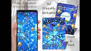 Birthday Invitation / Canva Editable Party Bundle – Instant Download Decor / Video/Printable Digital