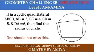 Parameshvara's circumradius formula with Poof :  GEOMETRY Circle for CAT 2021 CAT 2022