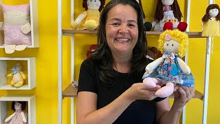 Aula ao vivo boneca de pano Mel pequena