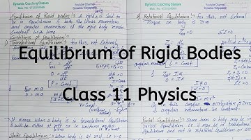 Equilibrium of Rigid Bodies | Chapter 6 | System of Particles and Rotational Motion | Class 11