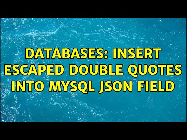 Mysql Double Quotes