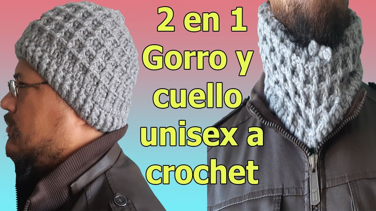 Gorro a Ganchillo para hombre / fácil de / Easy Crochet Ribbed Hat - YouTube