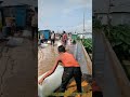 水路での氷の輸送:コンクリートの溝に沿ってブロックを滑らせる