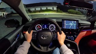 2023 Toyota Camry Hybrid XSE - POV Night Drive (Binaural Audio)