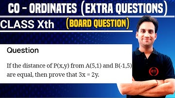 If the distance of P(x,y) from A(5,1) and B(-1,5) are equal, then prove that 3x=2y.