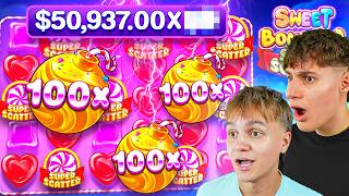 WE COULDN'T STOP WINNING ON SWEET BONANZA SUPER SCATTER! (HUGE WINS)