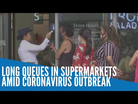 Long queues in supermarkets amid coronavirus outbreak