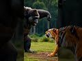 “Power vs Speed… aur sirf ek zinda bacha.”#YouTubeShorts#ViralShorts#TrendingShorts#GorillaVsTiger