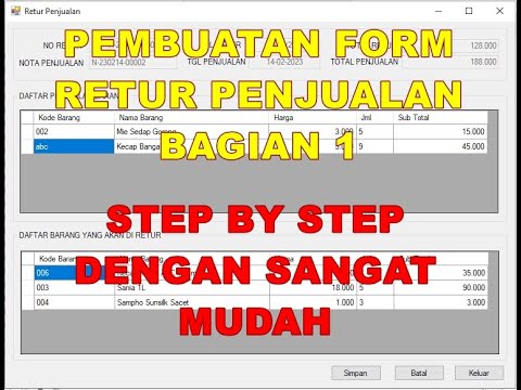 20.  Pembuatan From Retur Penjualan Bagian 1