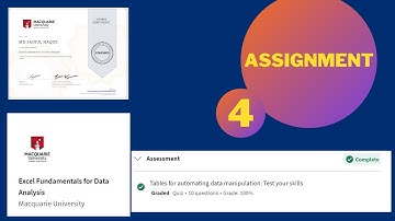 Excel Fundamentals for Data Analysis Macquarie University | Assignment-4 answer | Coursera|