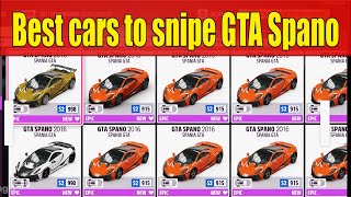 Best cars to Auction Snipe in Forza Horizon 5 GTA Spano