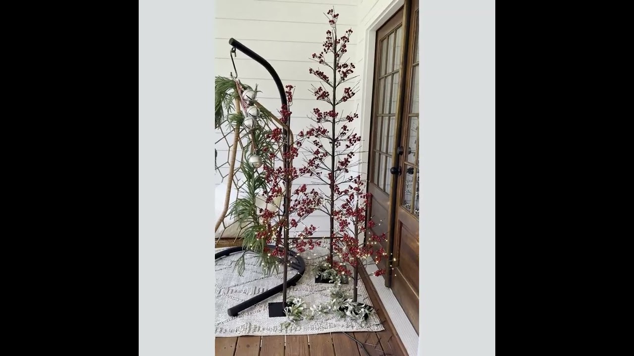 Indoor/Outdoor Pre-Lit Red Berry Trees - Decor Steals