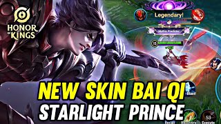 Hok  New Skin Bai Qi Starlight Prince Gameplay  Honor Of Kings