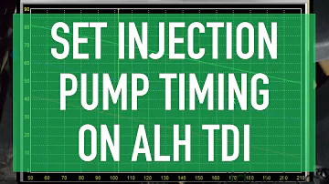 Adjusting ALH Injection Pump Timing