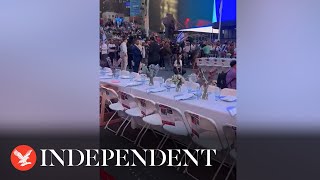 Empty Shabbat table in Times Square set up to honour 224 Israeli hostages