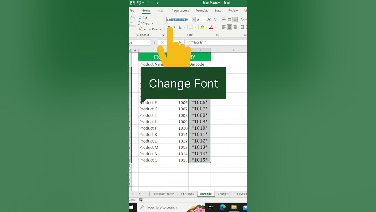 Excel tips creating barcodes for inventory or product management 