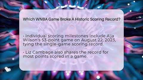 Which WNBA Game Broke A Historic Scoring Record? - Womens Hoops Hub