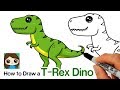 How to draw a trex dinosaur easy