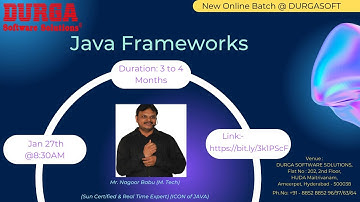 Java Frameworks Package Offline/Online Training @ DURGASOFT